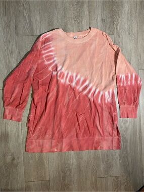💜3/$25💜 Old Navy Peach/Salmon Tie-Dye Sweatshirt Size Large